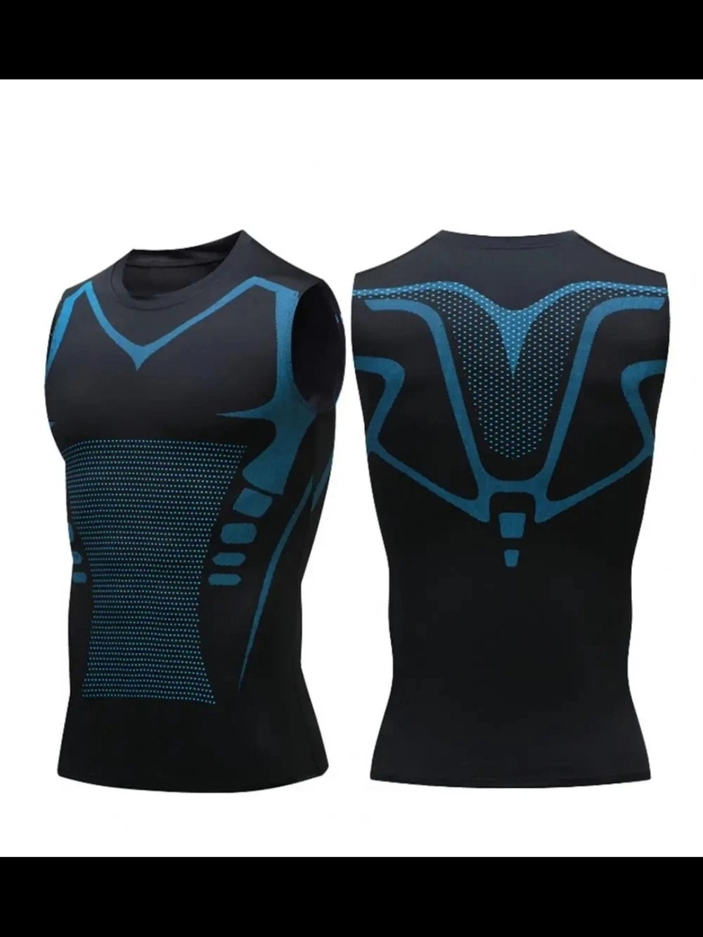Men's Performance Tank Top - Black with Teal Accents